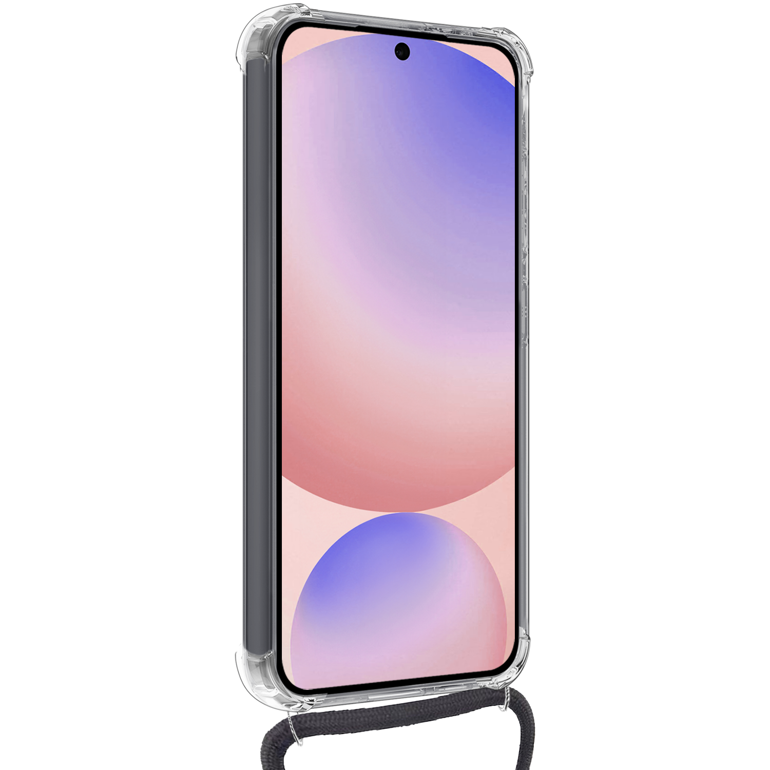 NoXx Hoes Geschikt voor Samsung S24 FE Hoesje Transparant Met Telefoonkoord Cover Shock Proof Case Koord Hoes