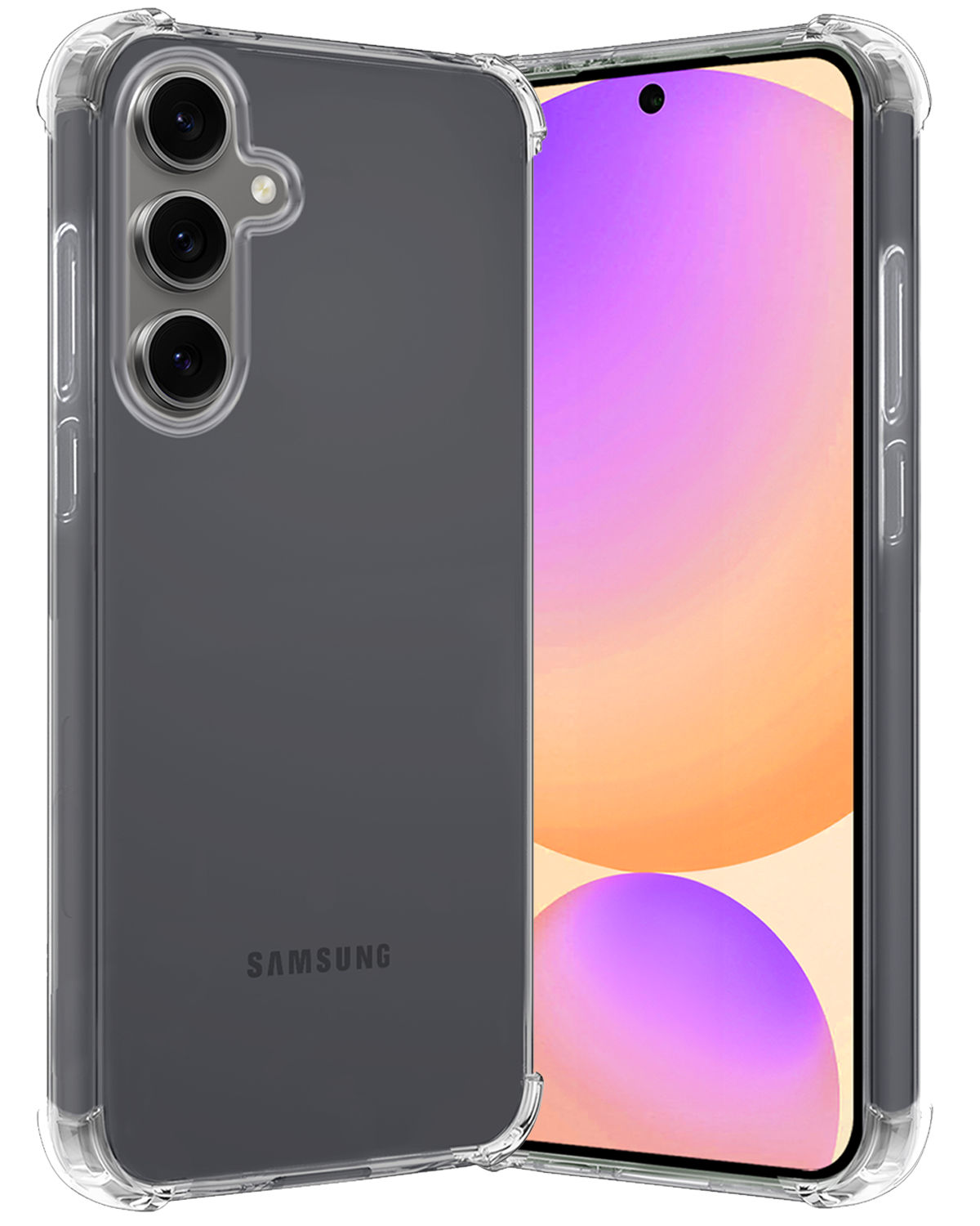 Nomfy Hoesje Geschikt voor Samsung S24 FE Hoesje Shock Proof Cover Case Shockproof - Hoes Geschikt voor Samsung Galaxy S24 FE Hoes Siliconen Back Case - Transparant