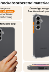 Nomfy Hoesje Geschikt voor Samsung S24 FE Hoesje Shock Proof Cover Case Shockproof - Hoes Geschikt voor Samsung Galaxy S24 FE Hoes Siliconen Back Case - Transparant