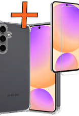 Nomfy Hoesje Geschikt voor Samsung S24 FE Hoesje Shock Proof Cover Case Shockproof Met Screenprotector - Hoes Geschikt voor Samsung Galaxy S24 FE Hoes Siliconen Back Case - Transparant