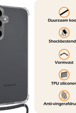 Nomfy Hoesje Geschikt voor Samsung S24 FE Hoesje Shock Proof Transparant Met Telefoonketting Case Shock Koord - Hoesje Geschikt voor Samsung Galaxy S24 FE Shock Proof Case Met Koord - Transparant