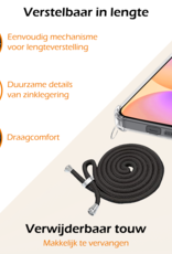 Nomfy Hoesje Geschikt voor Samsung S24 FE Hoesje Shock Proof Transparant Met Telefoonketting Case Shock Koord - Hoesje Geschikt voor Samsung Galaxy S24 FE Shock Proof Case Met Koord - Transparant