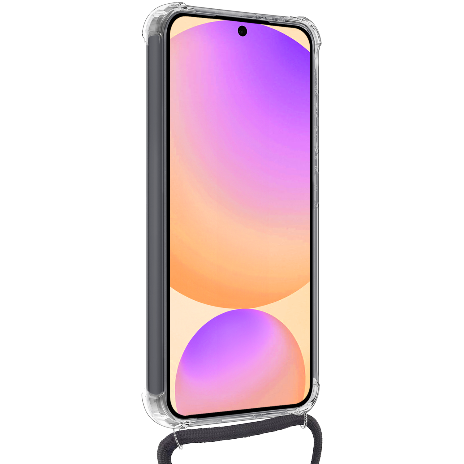 Nomfy Hoesje Geschikt voor Samsung S24 FE Hoesje Shock Proof Transparant Met Telefoonketting Case Shock Koord - Hoesje Geschikt voor Samsung Galaxy S24 FE Shock Proof Case Met Koord - Transparant