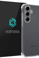 Forterra Hoesje Geschikt voor Samsung S24 FE Case Shockproof Siliconen Hoes - Hoes Geschikt voor Samsung Galaxy S24 FE Hoesje Shock Proof Back Cover - Transparant