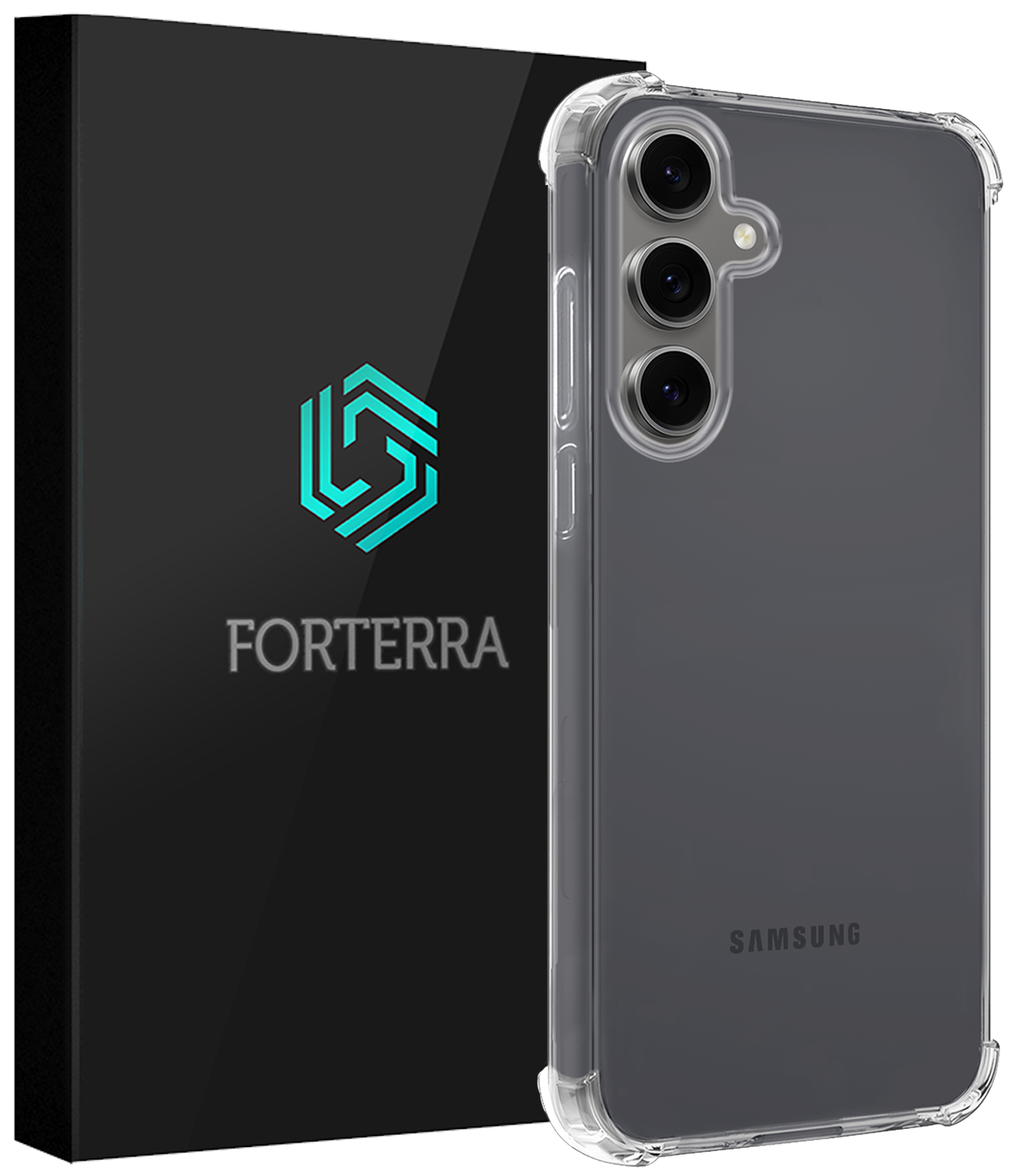 Forterra Hoesje Geschikt voor Samsung S24 FE Case Shockproof Siliconen Hoes - Hoes Geschikt voor Samsung Galaxy S24 FE Hoesje Shock Proof Back Cover - Transparant