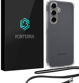 Forterra Forterra Samsung Galaxy S24 FE Hoesje Transparant Shockproof Met Zwart Koord