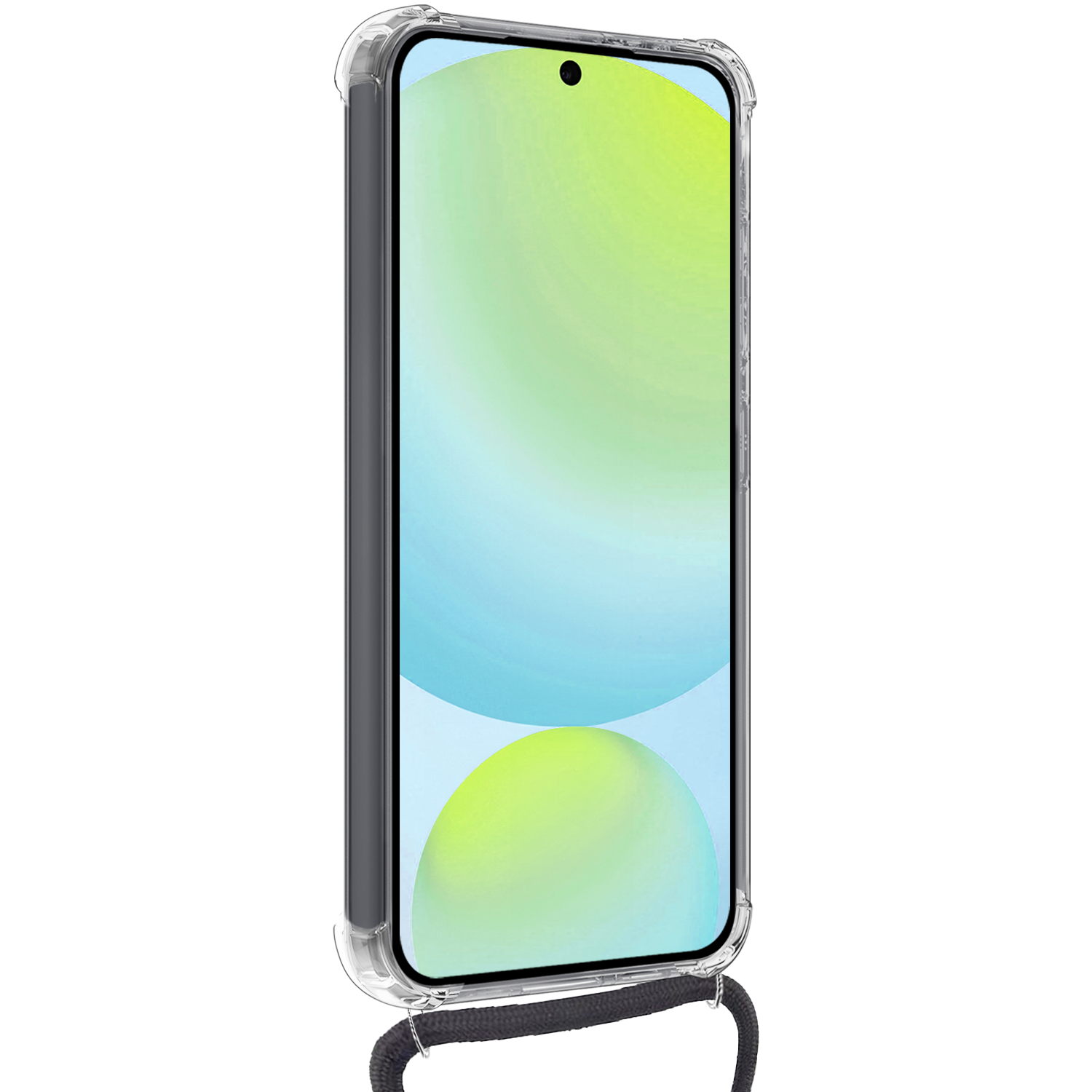 Forterra Hoesje Geschikt voor Samsung S24 FE Case Siliconen Hoes Met Koord - Hoes Geschikt voor Samsung Galaxy S24 FE Met Telefoonkoord Hoesje Back Cover - Transparant