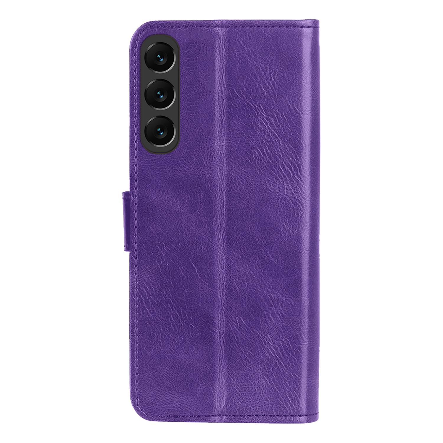Forterra Hoesje Geschikt voor Samsung S24 FE Book Case Kunstleer Hoes Met 2x Screenprotector - Hoes Geschikt voor Samsung Galaxy S24 FE Hoesje Bookcase Met Pasjeshouder - Paars