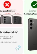 Forterra Hoesje Geschikt voor Samsung S24 FE Book Case Kunstleer Hoes Met 2x Screenprotector - Hoes Geschikt voor Samsung Galaxy S24 FE Hoesje Bookcase Met Pasjeshouder - Paars