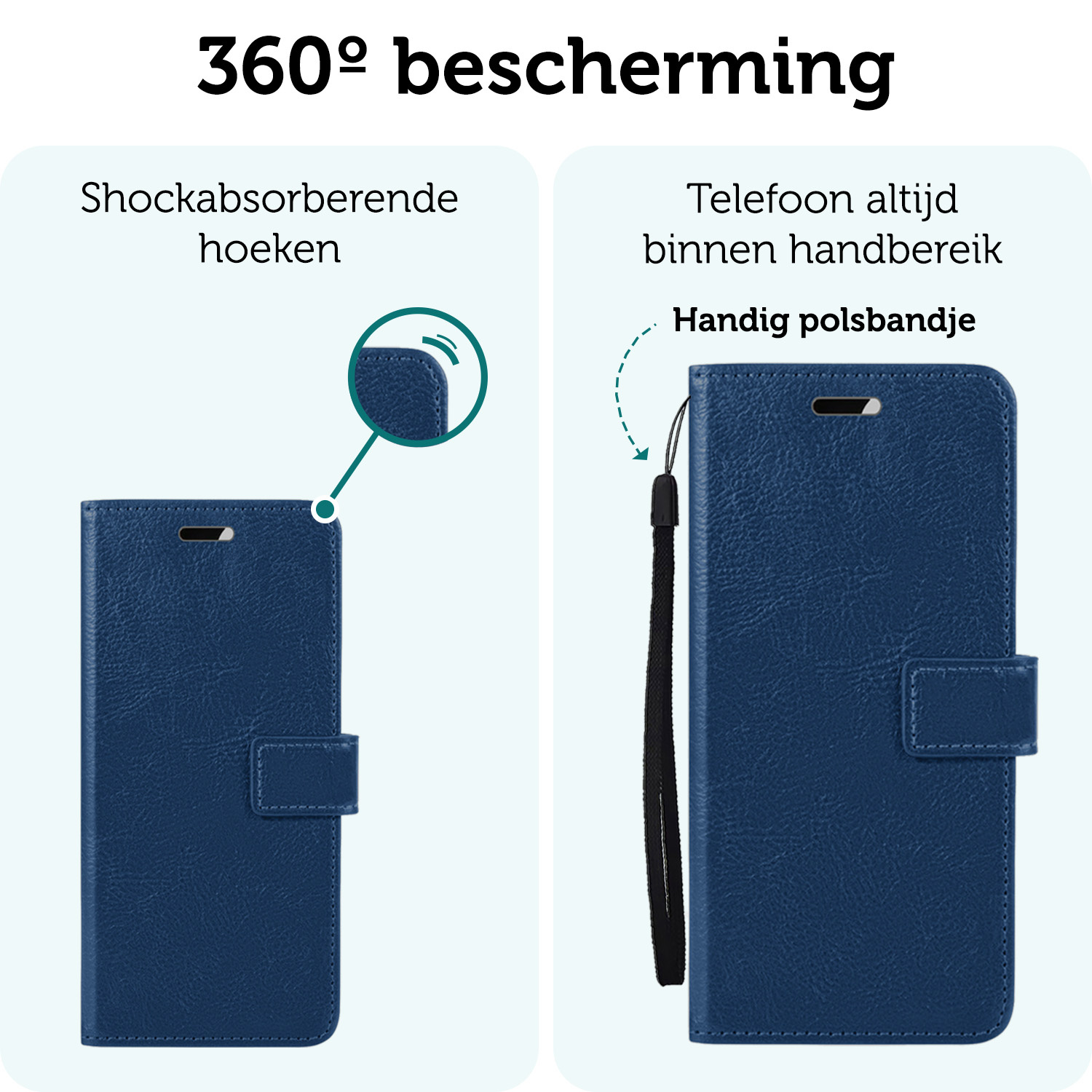 Forterra Hoesje Geschikt voor Google Pixel 9 Hoesje Book Case Hoes Portemonnee Cover Walletcase Met Screenprotector - Hoes Geschikt voor Google Pixel 9 Hoes Bookcase Hoesje - Donkerblauw