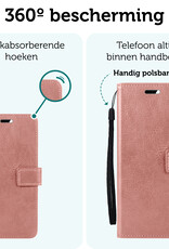 Forterra Hoesje Geschikt voor Google Pixel 9 Hoesje Book Case Hoes Portemonnee Cover Walletcase - Hoes Geschikt voor Google Pixel 9 Hoes Bookcase Hoesje - Rosé goud