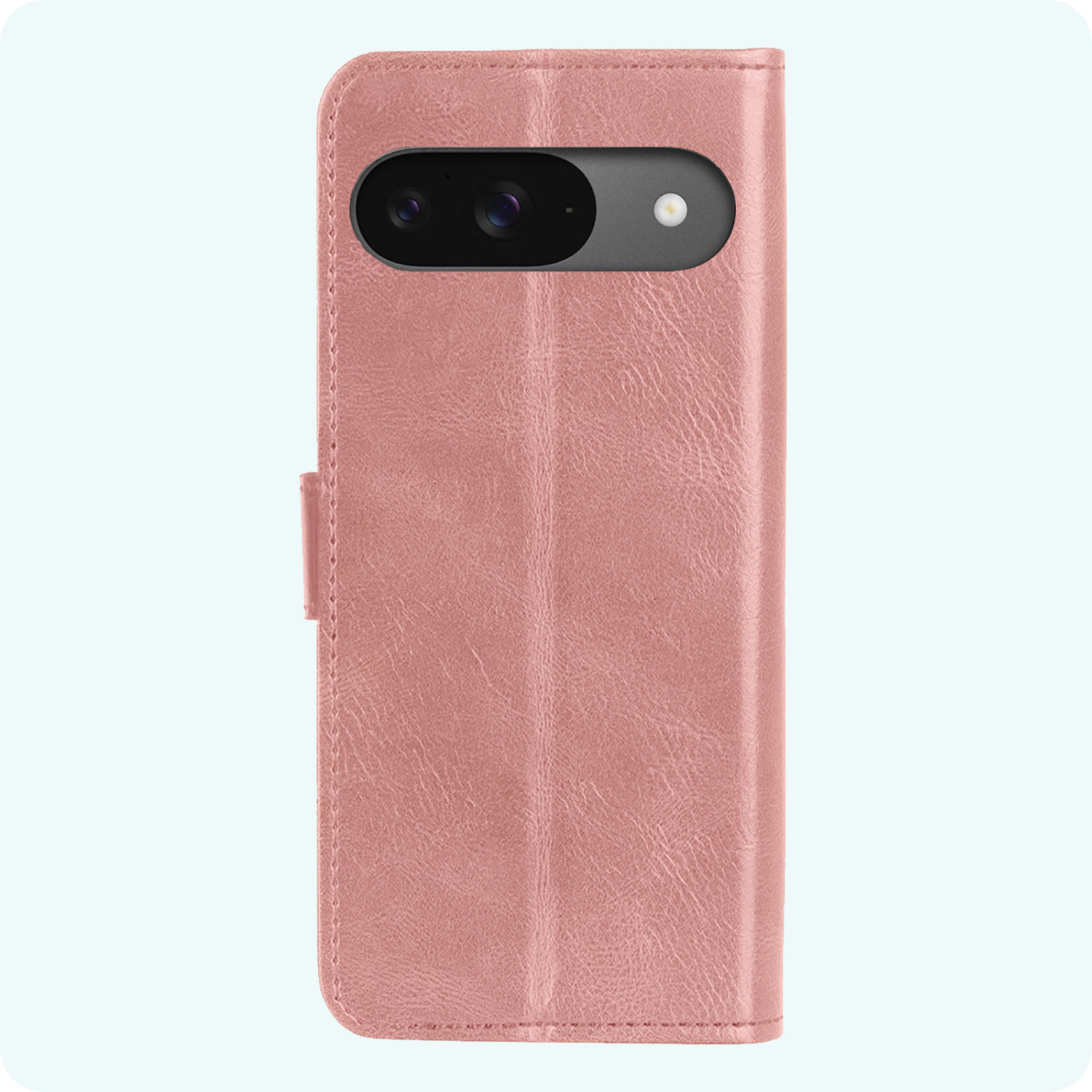 Forterra Hoesje Geschikt voor Google Pixel 9 Hoesje Book Case Hoes Portemonnee Cover Walletcase - Hoes Geschikt voor Google Pixel 9 Hoes Bookcase Hoesje - Rosé goud
