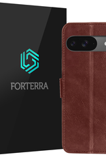 Forterra Hoesje Geschikt voor Google Pixel 9 Hoesje Book Case Hoes Portemonnee Cover Walletcase - Hoes Geschikt voor Google Pixel 9 Hoes Bookcase Hoesje - Bruin