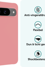 Forterra Hoesje Geschikt voor Google Pixel 9 Hoesje Siliconen Case Hoes Met 2x Screenprotector - Hoes Geschikt voor Google Pixel 9 Hoes Cover Case - Lichtroze