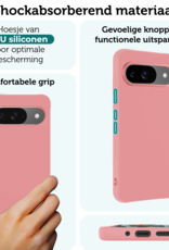 Forterra Hoesje Geschikt voor Google Pixel 9 Hoesje Siliconen Case Hoes Met 2x Screenprotector - Hoes Geschikt voor Google Pixel 9 Hoes Cover Case - Lichtroze