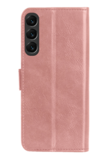 Forterra Hoesje Geschikt voor Samsung S24 FE Book Case Kunstleer Hoes - Hoes Geschikt voor Samsung Galaxy S24 FE Hoesje Bookcase Met Pasjeshouder - Rosé goud