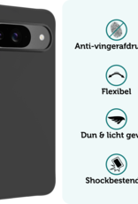 Forterra Hoesje Geschikt voor Google Pixel 9 Hoesje Siliconen Case Hoes Met Screenprotector - Hoes Geschikt voor Google Pixel 9 Hoes Cover Case - Zwart