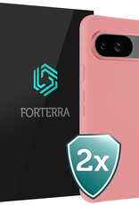 Forterra Hoesje Geschikt voor Google Pixel 9 Hoesje Siliconen Case Hoes - Hoes Geschikt voor Google Pixel 9 Hoes Cover Case - Lichtroze - 2 PACK