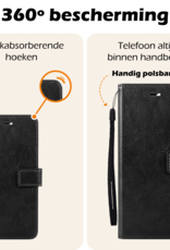 Nomfy Hoesje Geschikt voor Samsung S24 FE Hoes Bookcase Flipcase Book Cover Met 2x Screenprotector - Hoes Geschikt voor Samsung Galaxy S24 FE Hoesje Book Case - Zwart