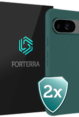 Forterra Hoesje Geschikt voor Google Pixel 9 Hoesje Siliconen Case Hoes - Hoes Geschikt voor Google Pixel 9 Hoes Cover Case - Donkergroen - 2 PACK
