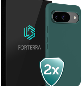 Forterra Forterra Google Pixel 9 Hoesje Siliconen - Donkergroen - 2 PACK
