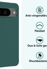 Forterra Hoesje Geschikt voor Google Pixel 9 Hoesje Siliconen Case Hoes - Hoes Geschikt voor Google Pixel 9 Hoes Cover Case - Donkergroen - 2 PACK