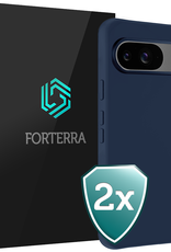 Forterra Hoesje Geschikt voor Google Pixel 9 Hoesje Siliconen Case Hoes - Hoes Geschikt voor Google Pixel 9 Hoes Cover Case - Donkerblauw - 2 PACK