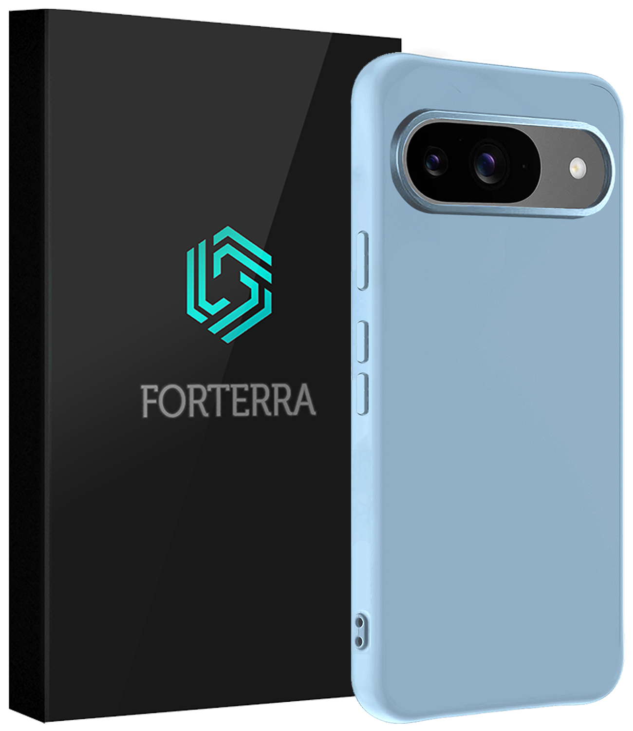 Forterra Hoesje Geschikt voor Google Pixel 9 Hoesje Siliconen Case Hoes - Hoes Geschikt voor Google Pixel 9 Hoes Cover Case - Lichtblauw