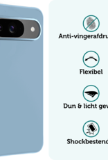 Forterra Hoesje Geschikt voor Google Pixel 9 Hoesje Siliconen Case Hoes - Hoes Geschikt voor Google Pixel 9 Hoes Cover Case - Lichtblauw