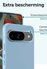 Forterra Hoesje Geschikt voor Google Pixel 9 Hoesje Siliconen Case Hoes - Hoes Geschikt voor Google Pixel 9 Hoes Cover Case - Lichtblauw