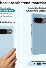 Forterra Hoesje Geschikt voor Google Pixel 9 Hoesje Siliconen Case Hoes - Hoes Geschikt voor Google Pixel 9 Hoes Cover Case - Lichtblauw