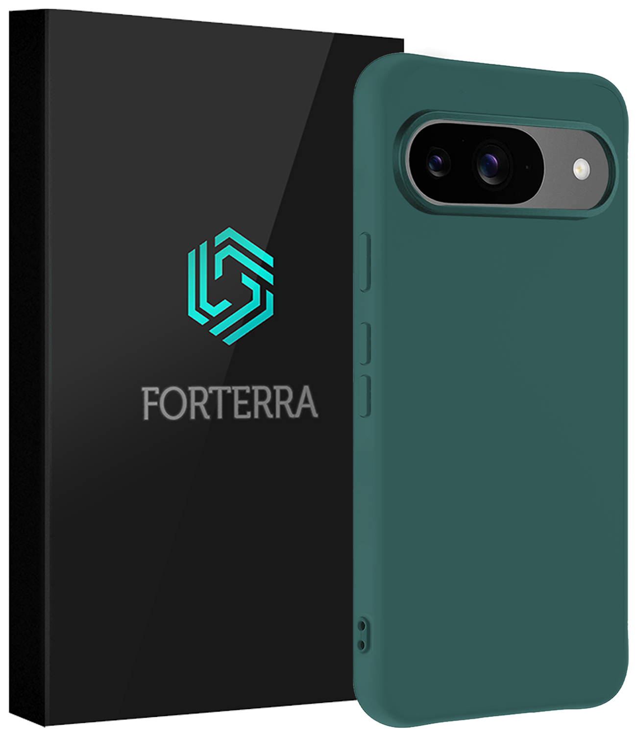 Forterra Hoesje Geschikt voor Google Pixel 9 Hoesje Siliconen Case Hoes - Hoes Geschikt voor Google Pixel 9 Hoes Cover Case - Donkergroen