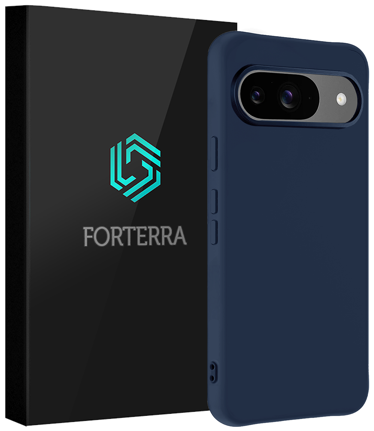 Forterra Hoesje Geschikt voor Google Pixel 9 Hoesje Siliconen Case Hoes - Hoes Geschikt voor Google Pixel 9 Hoes Cover Case - Donkerblauw