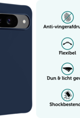 Forterra Hoesje Geschikt voor Google Pixel 9 Hoesje Siliconen Case Hoes - Hoes Geschikt voor Google Pixel 9 Hoes Cover Case - Donkerblauw