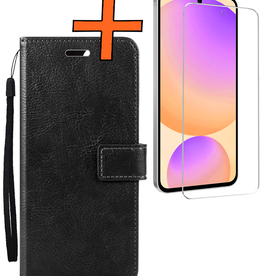 Nomfy Nomfy Samsung Galaxy S24 FE Hoesje Bookcase Met Screenprotector - Zwart