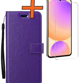 Nomfy Nomfy Samsung Galaxy S24 FE Hoesje Bookcase Met Screenprotector - Paars