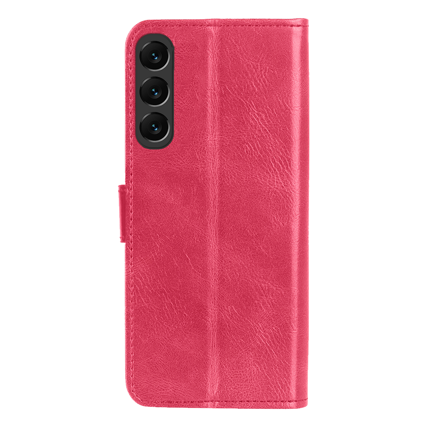 Nomfy Hoesje Geschikt voor Samsung S24 FE Hoes Bookcase Flipcase Book Cover Met Screenprotector - Hoes Geschikt voor Samsung Galaxy S24 FE Hoesje Book Case - Donkerroze