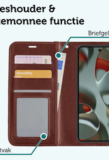 Forterra Hoesje Geschikt voor Google Pixel 9 Pro Hoesje Book Case Hoes Portemonnee Cover Walletcase Met Screenprotector - Hoes Geschikt voor Google Pixel 9 Pro Hoes Bookcase Hoesje - Bruin