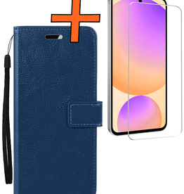 Nomfy Nomfy Samsung Galaxy S24 FE Hoesje Bookcase Met Screenprotector - Donkerblauw
