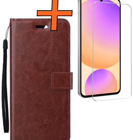 Nomfy Nomfy Samsung Galaxy S24 FE Hoesje Bookcase Met Screenprotector - Bruin