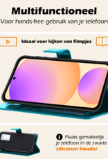 Nomfy Hoesje Geschikt voor Samsung S24 FE Hoes Bookcase Flipcase Book Cover - Hoes Geschikt voor Samsung Galaxy S24 FE Hoesje Book Case - Turquoise