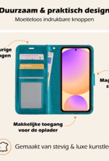 Nomfy Hoesje Geschikt voor Samsung S24 FE Hoes Bookcase Flipcase Book Cover - Hoes Geschikt voor Samsung Galaxy S24 FE Hoesje Book Case - Turquoise
