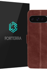 Forterra Hoesje Geschikt voor Google Pixel 9 Pro Hoesje Book Case Hoes Portemonnee Cover Walletcase - Hoes Geschikt voor Google Pixel 9 Pro Hoes Bookcase Hoesje - Bruin