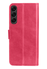 Nomfy Hoesje Geschikt voor Samsung S24 FE Hoes Bookcase Flipcase Book Cover - Hoes Geschikt voor Samsung Galaxy S24 FE Hoesje Book Case - Donkerroze