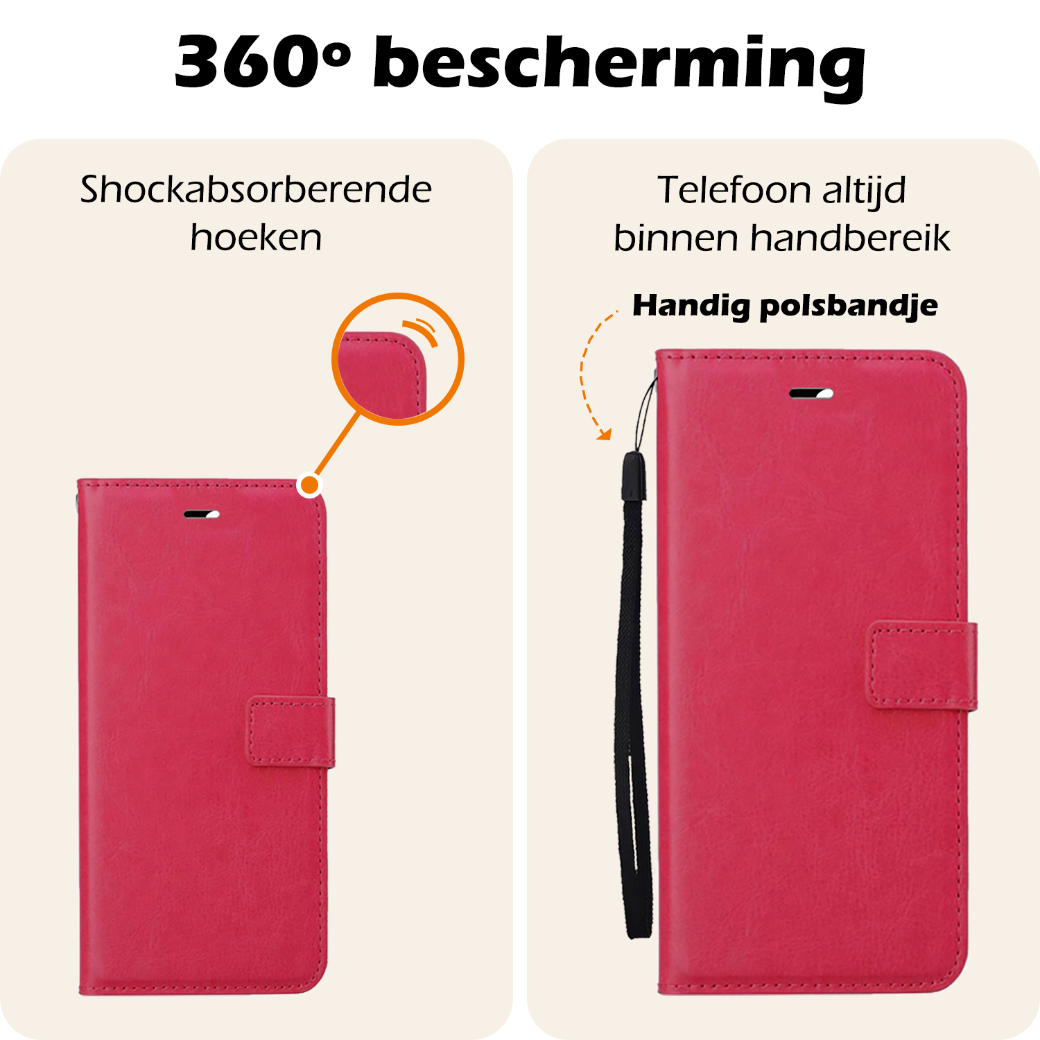Nomfy Hoesje Geschikt voor Samsung S24 FE Hoes Bookcase Flipcase Book Cover - Hoes Geschikt voor Samsung Galaxy S24 FE Hoesje Book Case - Donkerroze