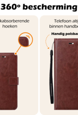 Nomfy Hoesje Geschikt voor Samsung S24 FE Hoes Bookcase Flipcase Book Cover - Hoes Geschikt voor Samsung Galaxy S24 FE Hoesje Book Case - Bruin