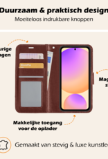 Nomfy Hoesje Geschikt voor Samsung S24 FE Hoes Bookcase Flipcase Book Cover - Hoes Geschikt voor Samsung Galaxy S24 FE Hoesje Book Case - Bruin