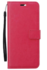 BASEY. Hoes Geschikt voor Samsung A16 Hoesje Bookcase Hoes Flip Case Book Cover - Hoesje Geschikt voor Samsung Galaxy A16 Hoes Book Case Hoesje - Donkerroze