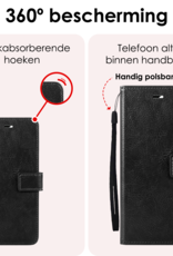NoXx Hoes Geschikt voor Samsung S24 FE Hoesje Book Case Hoes Flip Cover Wallet Bookcase Met 2x Screenprotector - Zwart