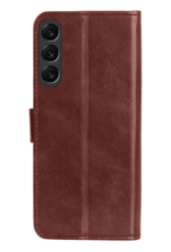 NoXx Hoes Geschikt voor Samsung S24 FE Hoesje Book Case Hoes Flip Cover Wallet Bookcase Met 2x Screenprotector - Bruin